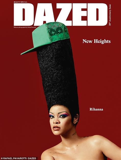 rihanna tits|Rihanna goes blonde and poses NAKED for avant garde shoot